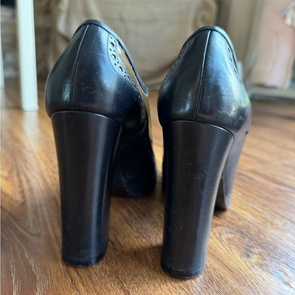 MARC JACOBS black and dark green leather tie up heels (36) - Picture 3 of 6